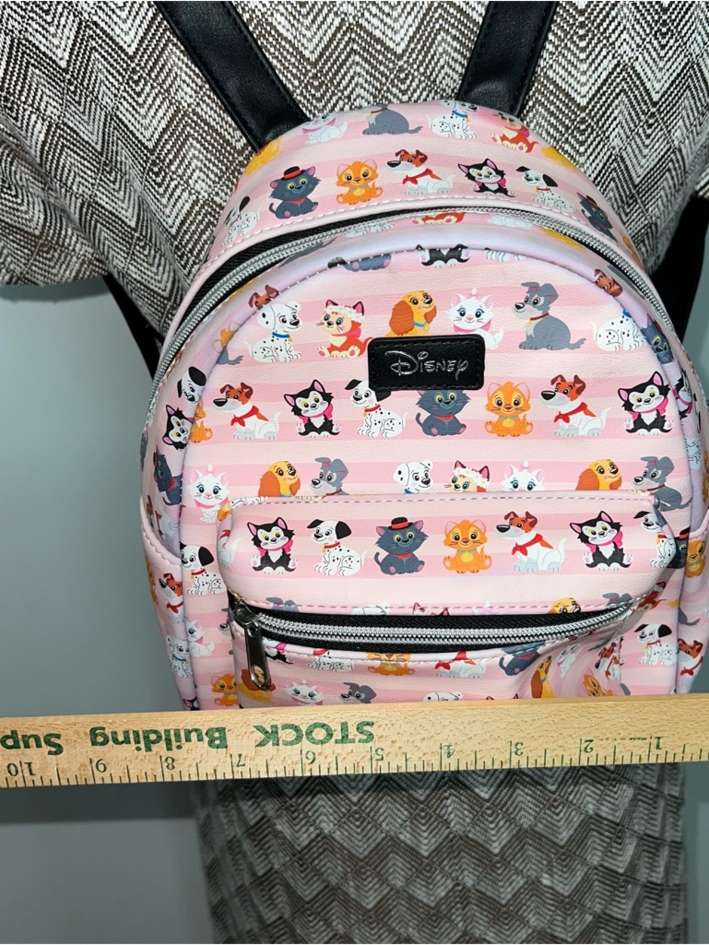 Loungefly Disney Cats & Dogs Pink Striped Dalmatian Lady Tramp Mini Backpack - Picture 16 of 17